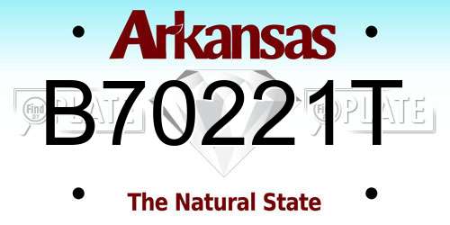 B70221T Arkansas License Plate