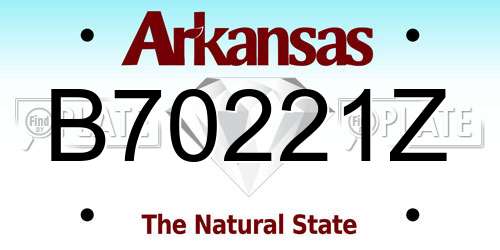 B70221Z Arkansas License Plate