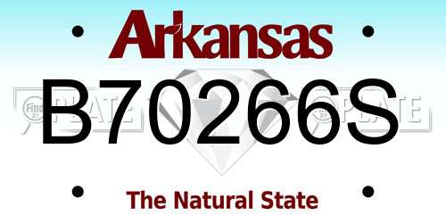 B70266S Arkansas License Plate