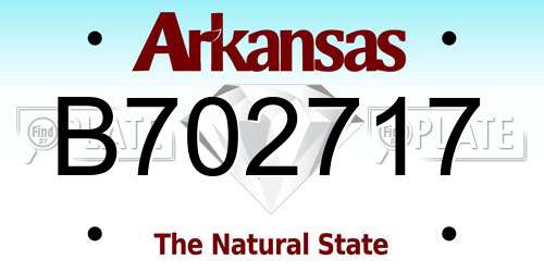 B702717 Arkansas License Plate