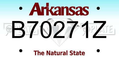 B70271Z Arkansas License Plate