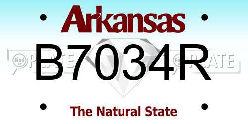 B7034R Arkansas License Plate