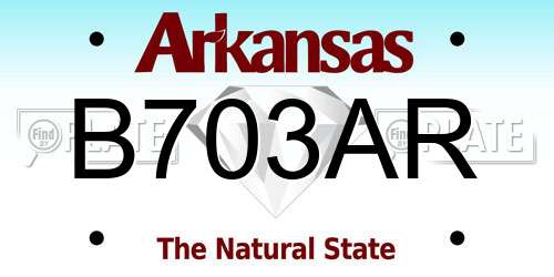 B703AR Arkansas License Plate