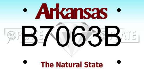 B7063B Arkansas License Plate