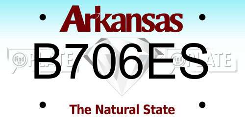 B706ES Arkansas License Plate