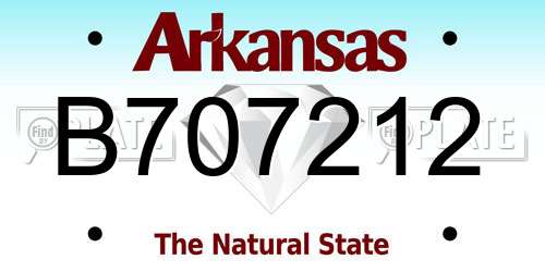B707212 Arkansas License Plate