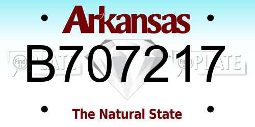 B707217 Arkansas License Plate