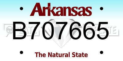 B707665 Arkansas License Plate