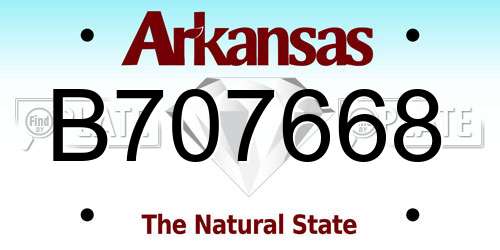 B707668 Arkansas License Plate
