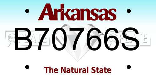 B70766S Arkansas License Plate