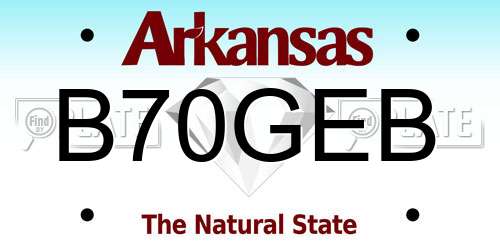 B70GEB Arkansas License Plate
