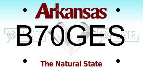 B70GES Arkansas License Plate