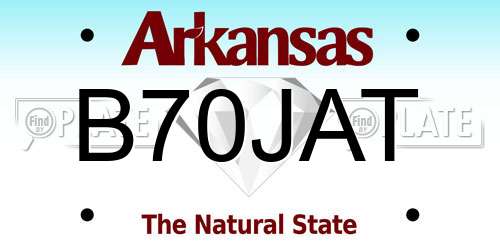 B70JAT Arkansas License Plate