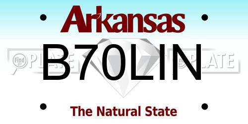 B70LIN Arkansas License Plate