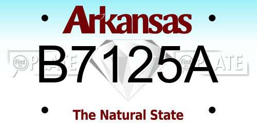 B7125A Arkansas License Plate