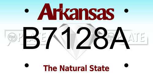 B7128A Arkansas License Plate