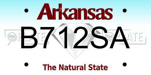 B712SA Arkansas License Plate