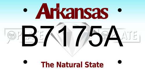 B7175A Arkansas License Plate