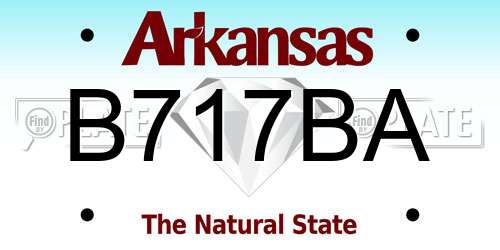B717BA Arkansas License Plate