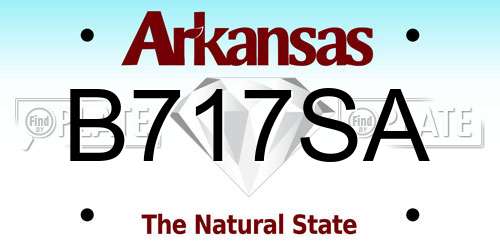 B717SA Arkansas License Plate