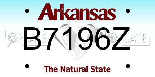 B7196Z Arkansas License Plate
