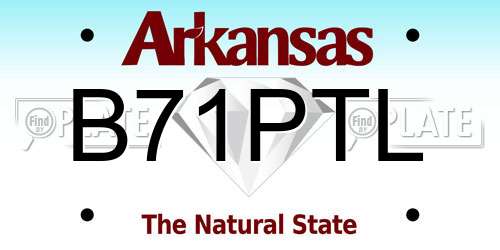 B71PTL Arkansas License Plate