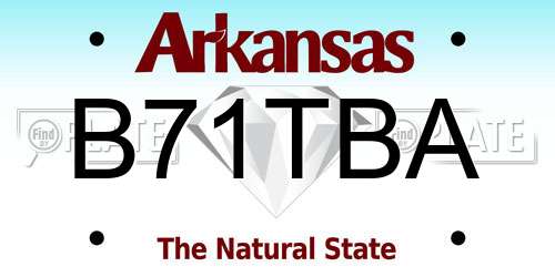 B71TBA Arkansas License Plate
