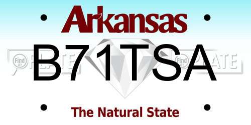 B71TSA Arkansas License Plate