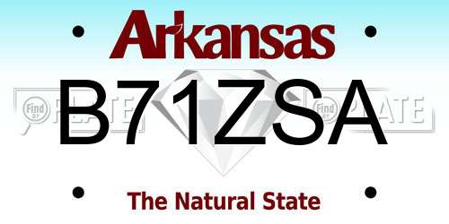 B71ZSA Arkansas License Plate