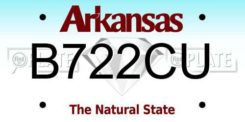 B722CU Arkansas License Plate