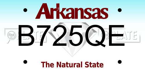 B725QE Arkansas License Plate