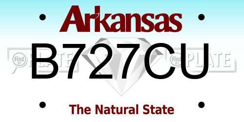 B727CU Arkansas License Plate