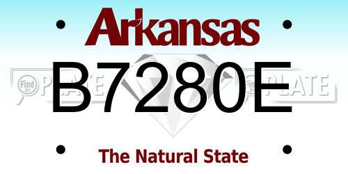 B7280E Arkansas License Plate