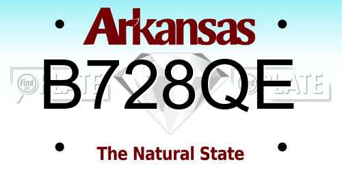 B728QE Arkansas License Plate