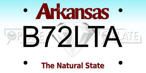B72LTA Arkansas License Plate