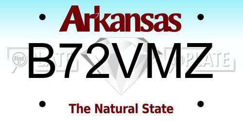 B72VMZ Arkansas License Plate