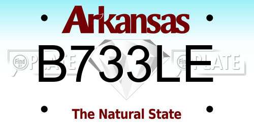 B733LE Arkansas License Plate