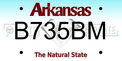 B735BM Arkansas License Plate