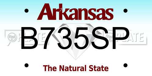 B735SP Arkansas License Plate