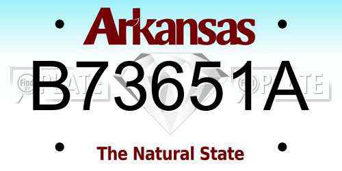 B73651A Arkansas License Plate