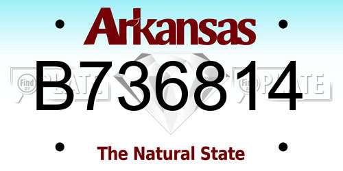 B736814 Arkansas License Plate