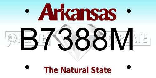 B7388M Arkansas License Plate