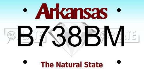 B738BM Arkansas License Plate