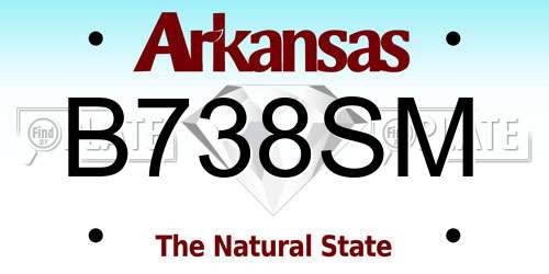B738SM Arkansas License Plate