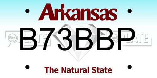 B73BBP Arkansas License Plate