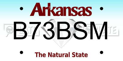 B73BSM Arkansas License Plate