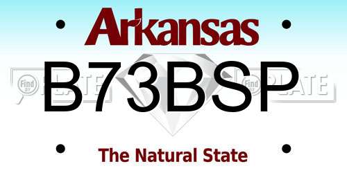 B73BSP Arkansas License Plate
