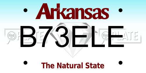 B73ELE Arkansas License Plate