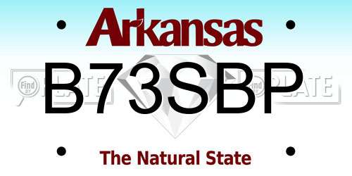 B73SBP Arkansas License Plate