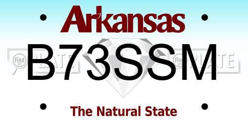 B73SSM Arkansas License Plate